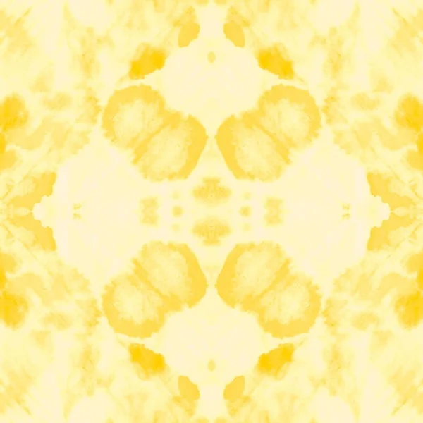 Padrão Repetição Amarelo Corante Laço Lavado Lemon Abstract Print Inglês — Fotografia de Stock