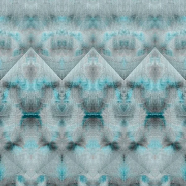 蓝色灰色领带 Ikat 冰的肮脏背景 Azure Abstract Aquarelle 蓝色民谣Zigzag 灰色的青色水墨 白色边境运动 黑色水彩画 — 图库照片