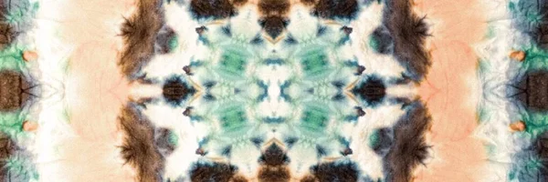Folk Geometric Motif Water Tie Dye Texture Pastel Brush Paint — Stock Photo, Image