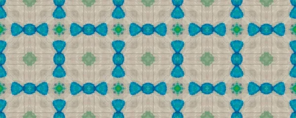 Марокканська Літня Квітка Ікат Зелений Індіанський Орнамент Чеська Етнічна Підлога — стокове фото