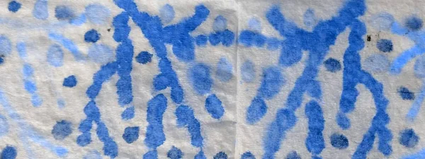 Blue Tie Dye Grunge Aquarelle Texture Dirty Art Dyed Traditional — Stockfoto