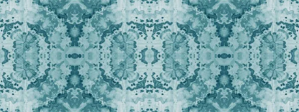 Tinte Lazo Azul Sin Costuras Cyan Brushed Textile Brillante Ornamento — Foto de Stock