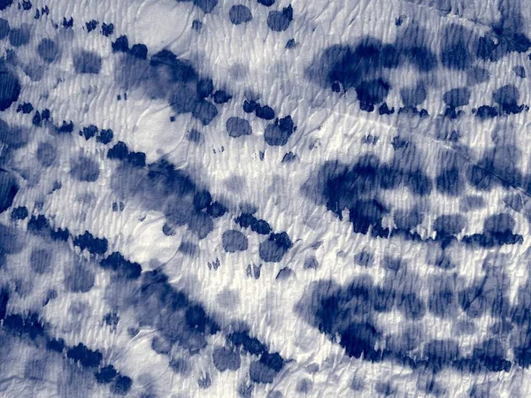 Indigo Dyed Art Batik Mořský Nepořádek Akvarel Bílý Abstraktní Štětec — Stock fotografie