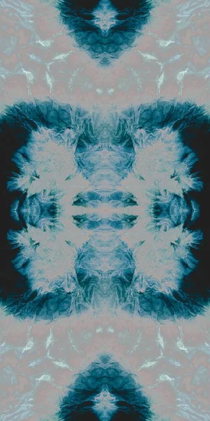 Azure Tie Dye Artを参照 シアン シームレス バナー 白い汚れ汚れた水の色 クールな水彩画 雪の宇宙ラフアート — ストック写真