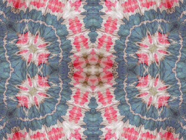 Tribal Kaleidoscope Tile Fabric Tie Dye Grunge 효과적 페인트 아시아 — 스톡 사진