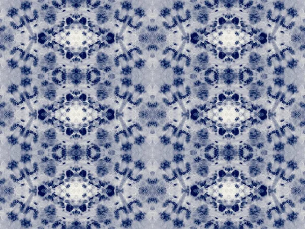 Navy Tie Dye Pattern Denim Shibori Grunge Spazzola Olio Popolare — Foto Stock