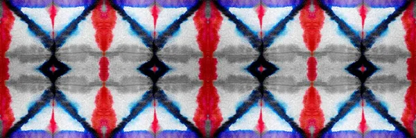Μπλε Εθνοτική Βαμμένη Τέχνη Κόκκινο Επαναλαμβανόμενο Μοτίβο Σκούρο Καλλιτεχνικό Canva — Φωτογραφία Αρχείου