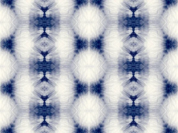 Navy Tie Dye Print Indigo Zickzack Motiv Indigo Effect Grunge — Stockfoto