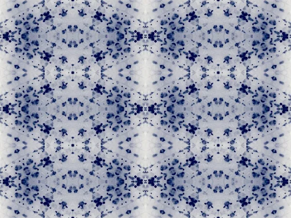 Indigo Tie Dye Seamless Azul Shibori Tingido Papel Escovado Branco — Fotografia de Stock
