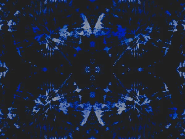 Encre Tissu Teint Nuit Modèle Répétition Bleu Aquarelle Sale Rugueuse — Photo