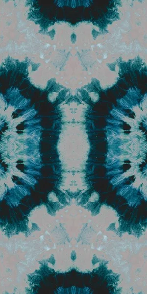 Cravatta Nera Batik Glow Kaleidoscope Tile Macchia Azzurra Effetto Arte — Foto Stock