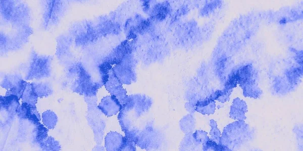 Indigo Tie Dye Art Akvarellfärg Smutsiga Art Style Sky Akvarell — Stockfoto