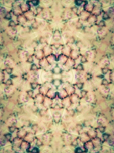 Fabric Kaleidoscope Tile 페인트 부족의 더러운 티에예 현대의 상처난 텍스처 — 스톡 사진