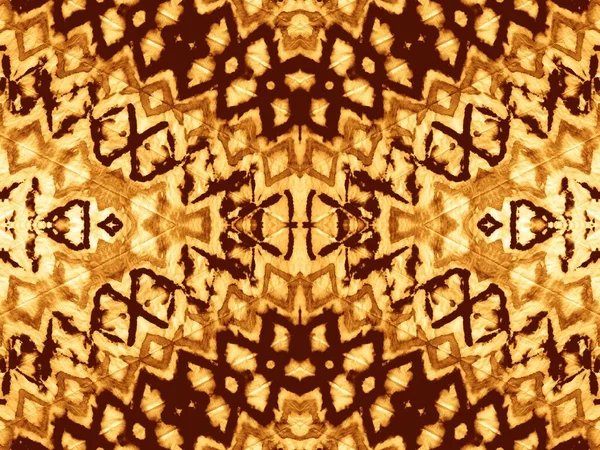 Gult Sömlöst Mönster Bind Dye Grunge Brown Abstrakt Struktur Sand — Stockfoto
