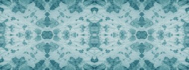 Hafif Etnik Kravat Boyası. Mavi Fırçalı Kağıt. Azure Geometric Tekrarlama. Kar Modern Grunge. Beyaz fırça boyası. Cyan Etnik Motif. Gök mavisi efekti. Beyaz Suluboya Boyası