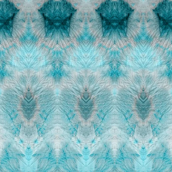 Niebieski Aqua Dyed Art Batik Lodowaty Styl Brudnej Sztuki Czarna — Zdjęcie stockowe