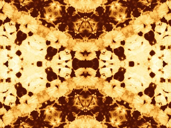 Ochre Geometrické Dlaždice Tie Dye Batik Gold Abstract Aquarelle Light — Stock fotografie