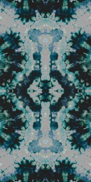 Azure Tie Dye Design Eisendlose Fliesen Nacht Snowy Dirty Art — Stockfoto