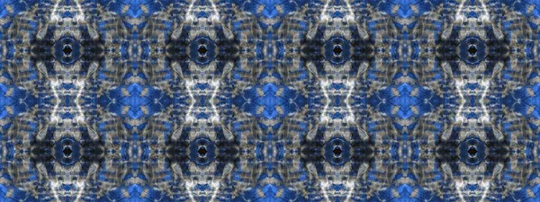 Denim Tie Dye Batik Black Geometric Seamless Gray Dirty Art — Stockfoto