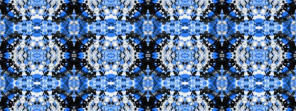 Gök Mavisi Etnik Kravat Boyası Kara Dikensiz Zig Zag Gri — Stok fotoğraf