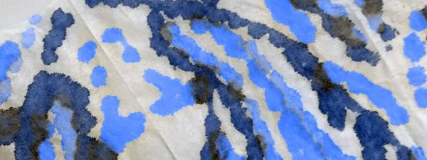 Blue Tie Dye Batik Aquarelle Paintbrush Dirty Background Abstract Watercolor — Stock Photo, Image