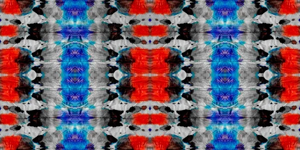 Red Repeating Zig Zag White Tie Dye Print Grungy Effect — Stock Photo, Image