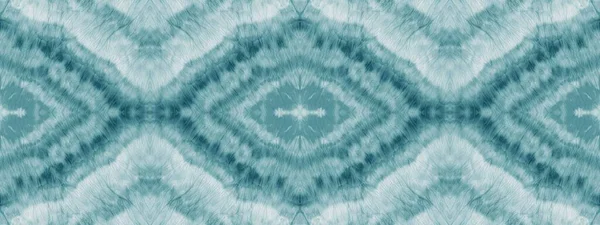 Cyan Tie Dye Grunge Light Rough Art Style White Folk — Stockfoto