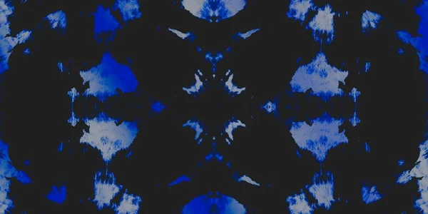 Black Dyed Art Batik Carrelage Kaléidoscope Bleu Aquarelle Espace Givre — Photo