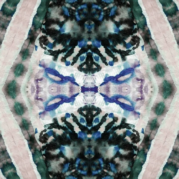Blue Tie Dye Sömlös Pastell Paintbrush Art Grå Borstad Textil — Stockfoto