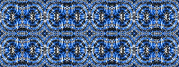 Μπλε Εθνοτική Βαμμένη Τέχνη Βούρτσα Αζούρ Μαύρο Μοντέρνο Πλακίδιο Ogee — Φωτογραφία Αρχείου