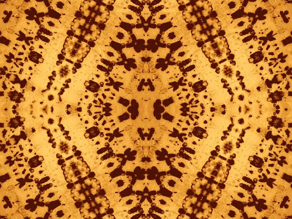 Patrón Sin Costura Marrón Tie Dye Grunge Impresión Abstracta Oro — Foto de Stock