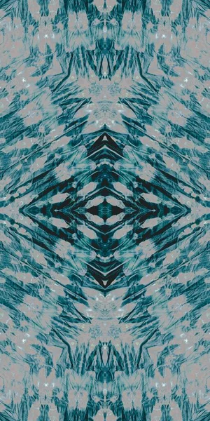 Azure Tie Dye Batik Cool Telha Interminável Grunge Efeito Nevado — Fotografia de Stock