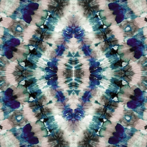 Sea Artistic Tie Dye Blå Upprepar Motivet Gröna Smutsiga Art — Stockfoto