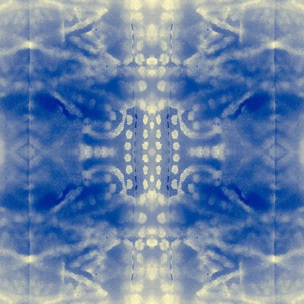Sky Tie Dye Batik Sea Geometric Repeat Indigo Dirty Aquarelle — Photo