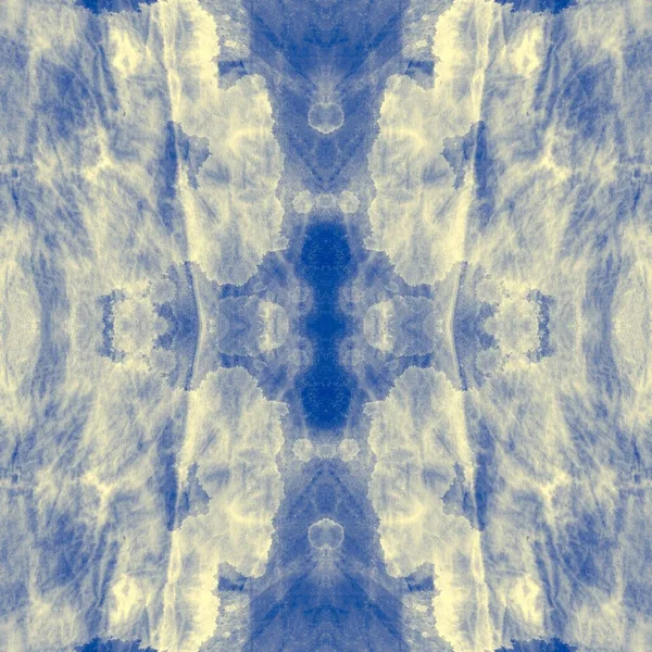 Tinta Tecido Tingida Céu Repetição Geométrica Blur Efeito Indigo Grungy — Fotografia de Stock