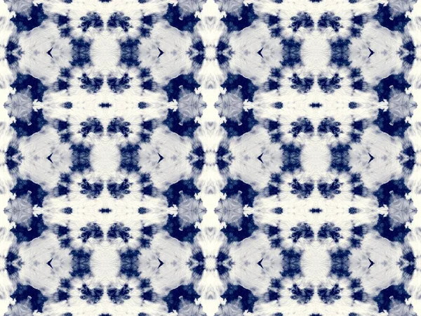 Blue Tie Dye Stripes Pincel Óleo Folclórico Marinha Denim Repetição — Fotografia de Stock