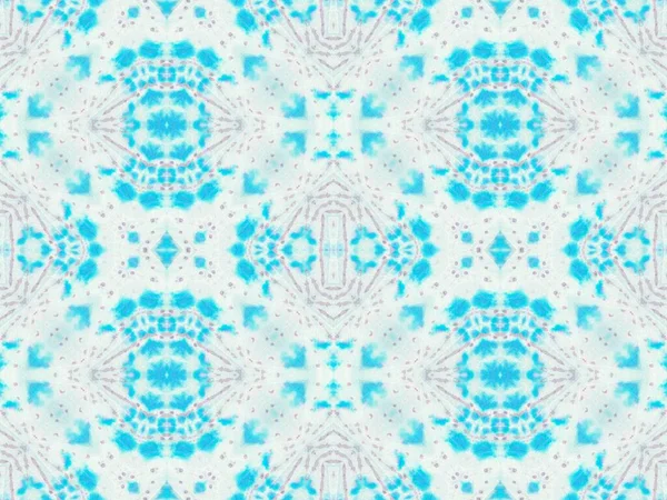 Ikat Modern Style Aqua Brushed Textile Aqua Teñido Arte Sucio — Foto de Stock