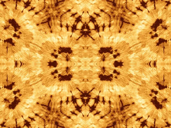 Ochre Etnik Süslemesi Artistik Kravat Boyası Altın Suluboya Mürekkep Açık — Stok fotoğraf