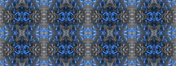 Blaue Krawatte Dye Batik Denim Folk Oil Tusche Navy Ogee — Stockfoto