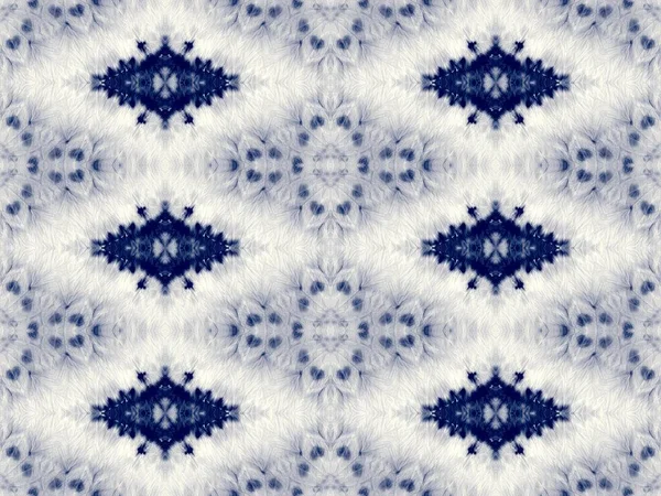 Denim Tie Dye Design Navy Traditional Art Sky Brushed Silk — Stock Photo, Image