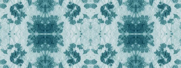 Blue Tie Dye Design Snow Folk Oil Brush Blue Geometric — Stock Photo, Image