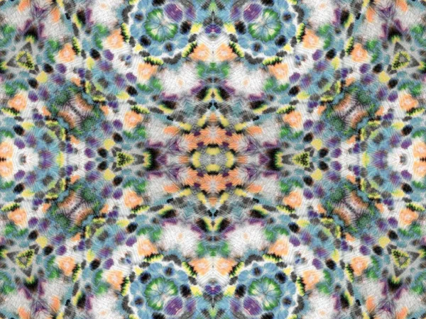 Sierlijke Geometrische Tegel Witte Tie Dye Textuur Vuile Aquarel Kleurrijke — Stockfoto