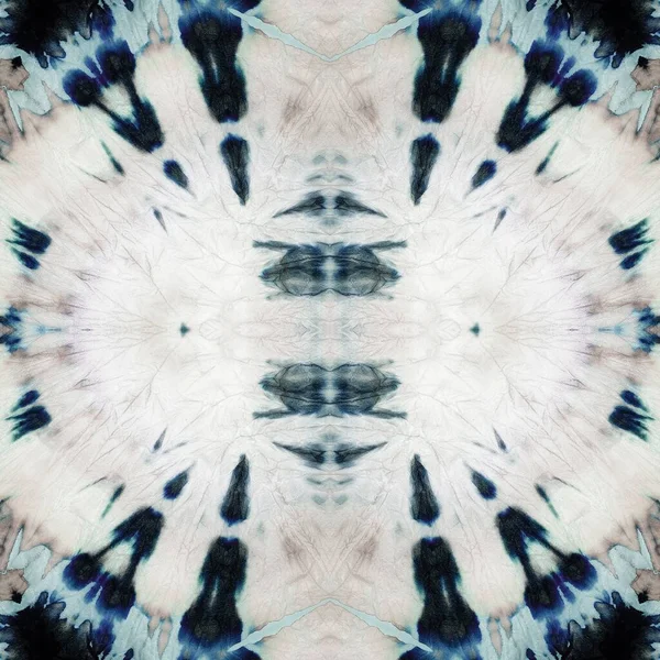 Beyaz Etnik Kravat Boyası Naneli Renkli Boyalı Gri Dişli Kağıt — Stok fotoğraf