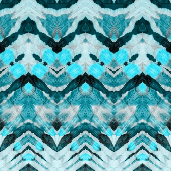 Blue Grey Tie Dye Zigzag Sea Artistic Canva Blue Abstract — Stock Photo, Image