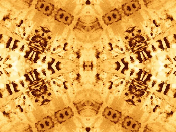 Ochre Zigzag Sans Couture Tie Dye Texture Brown Abstract Print — Photo