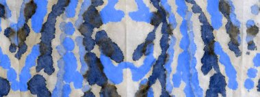 Mavi Yaratıcı Kravat Boyası. Kova boyası. Kirli Sanatlar Pankartı. Dekoratif suluboya boya fırçası. Parlak Graffiti Grunge. Fırçalanmış İpek. İndigo Fırçalanmış İpek. Grafik Boyalı.