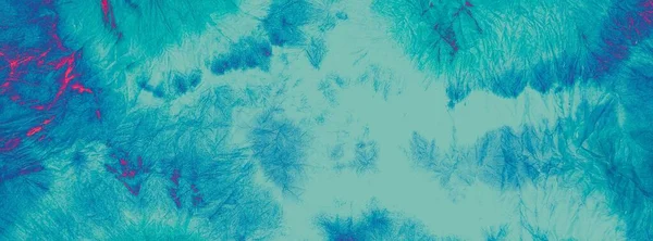 白雪公主织品红霜形状 冷冻结肮脏的艺术卡瓦 蓝色抽象纹理 冰涂鸦咕噜 青色冬季墨水 霜冻冬季纹理 炽热的图形染色 — 图库照片