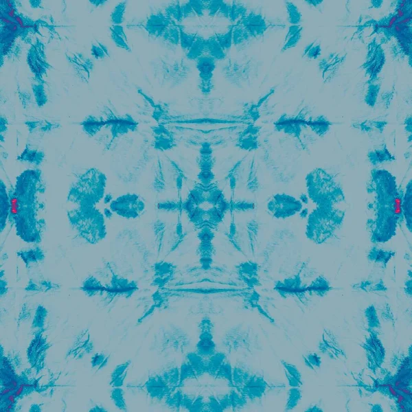 酷创意领带染料 白色的大自然背景 蓝色的几何运动 青色亮晶晶的春天 火热的水瓶纹理 冰染的咕噜声蓝色冬季墨水 雪冬刷 — 图库照片