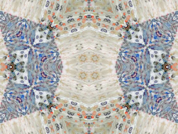 Witte Kaleidoscoop Tegel Pastel Tie Dye Design Dirty Art Effect — Stockfoto