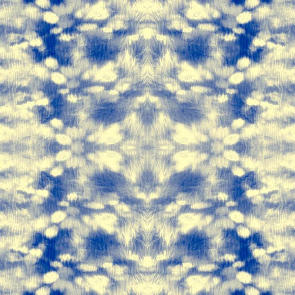 Blur Washed Tie Dye Navy Geometric Ornament Kuning Messy Watercolor — Stok Foto